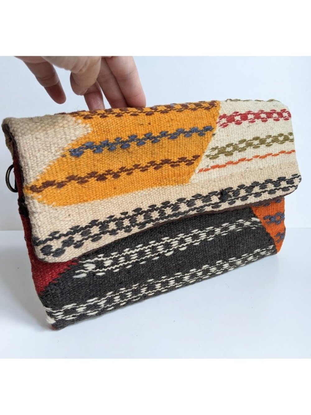 Handwoven Kilim Convertible Clutch Purse/Crossbody Bag